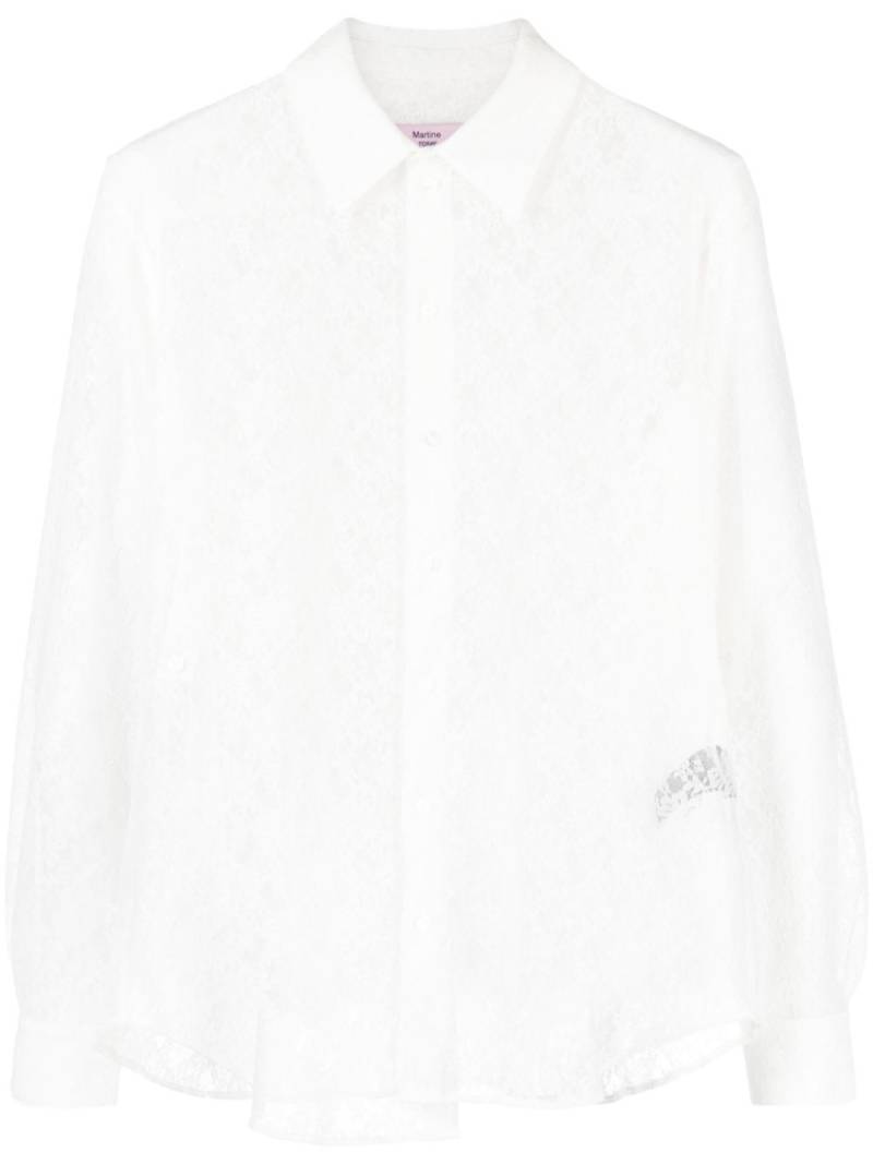 Martine Rose floral-lace wrap shirt - White von Martine Rose