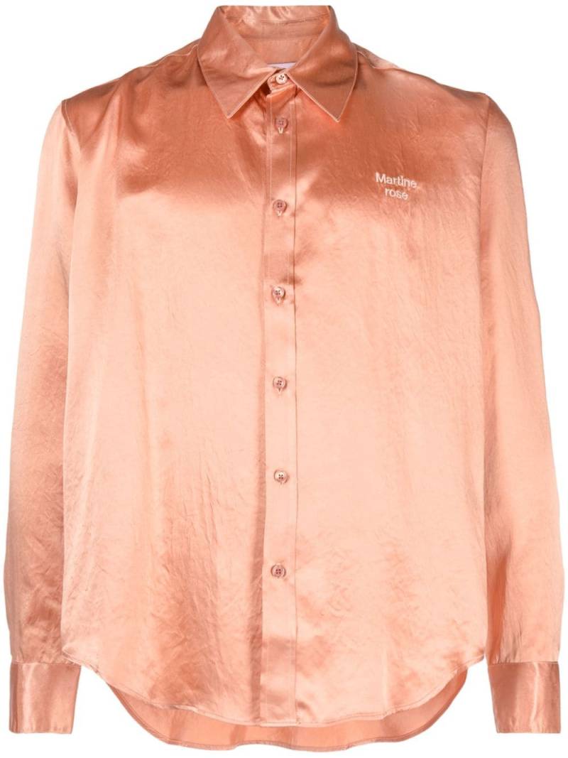 Martine Rose logo-embroidered satin shirt - Pink von Martine Rose