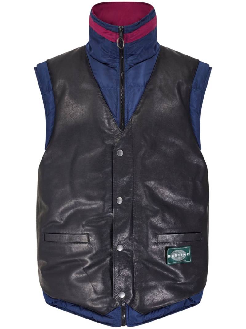 Martine Rose logo-patch puffer waistcoat - Black von Martine Rose