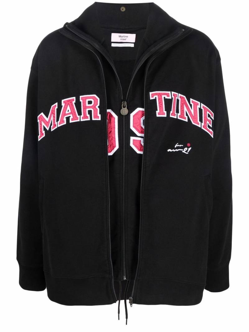 Martine Rose logo print layered track jacket - Black von Martine Rose