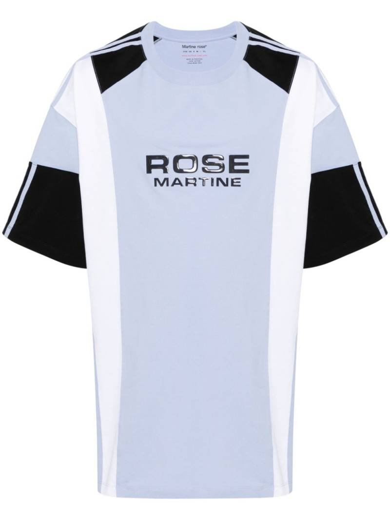 Martine Rose logo-print panelled T-shirt - Blue von Martine Rose