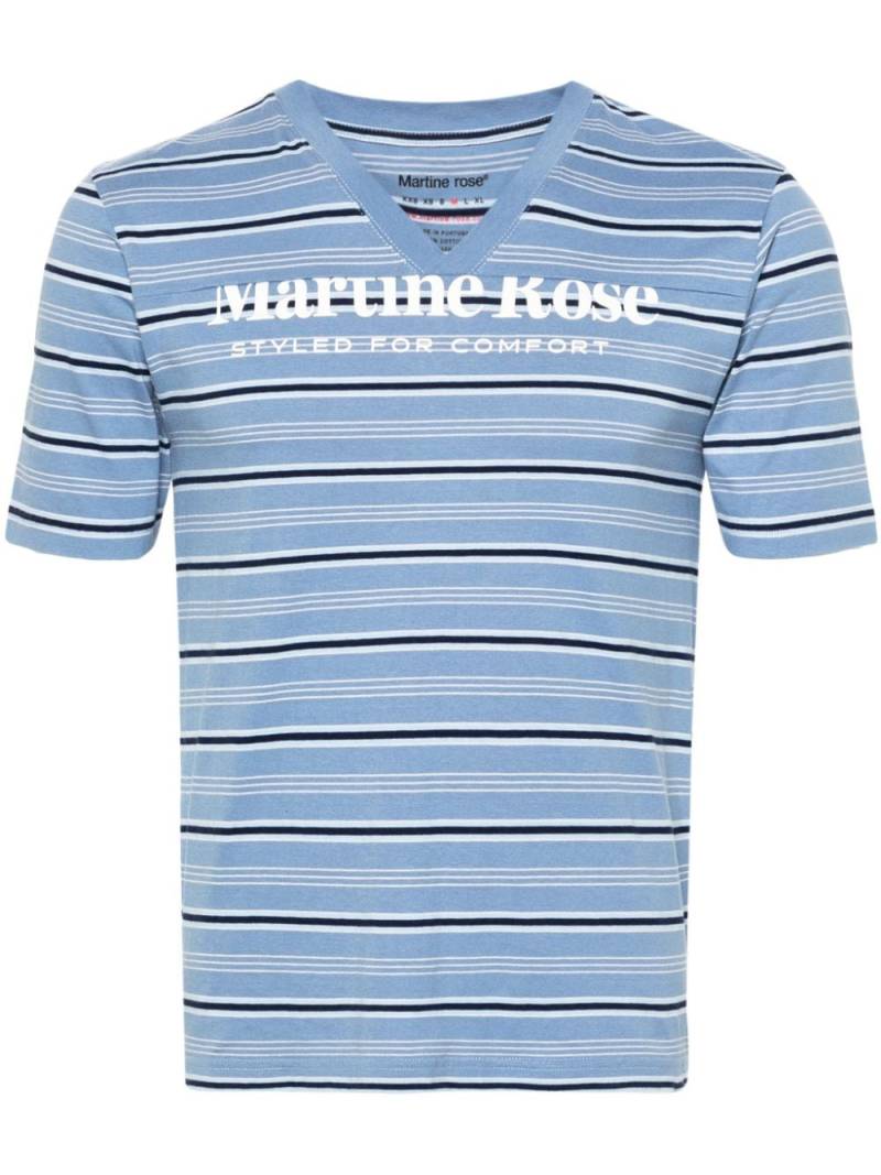 Martine Rose logo-print striped T-shirt - Blue von Martine Rose