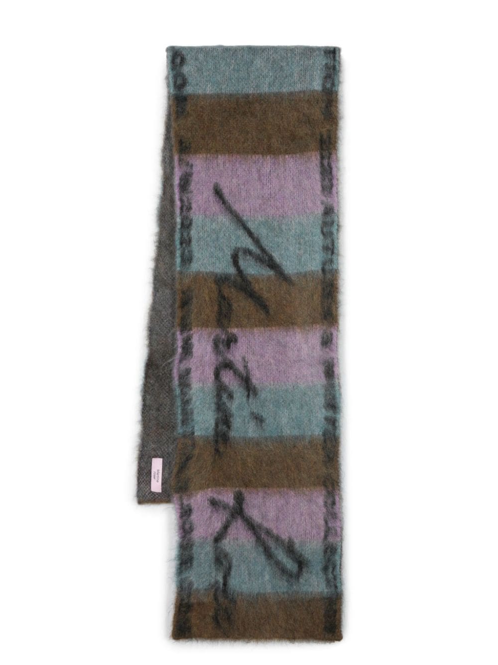 Martine Rose logo stripe-print scarf - Green von Martine Rose