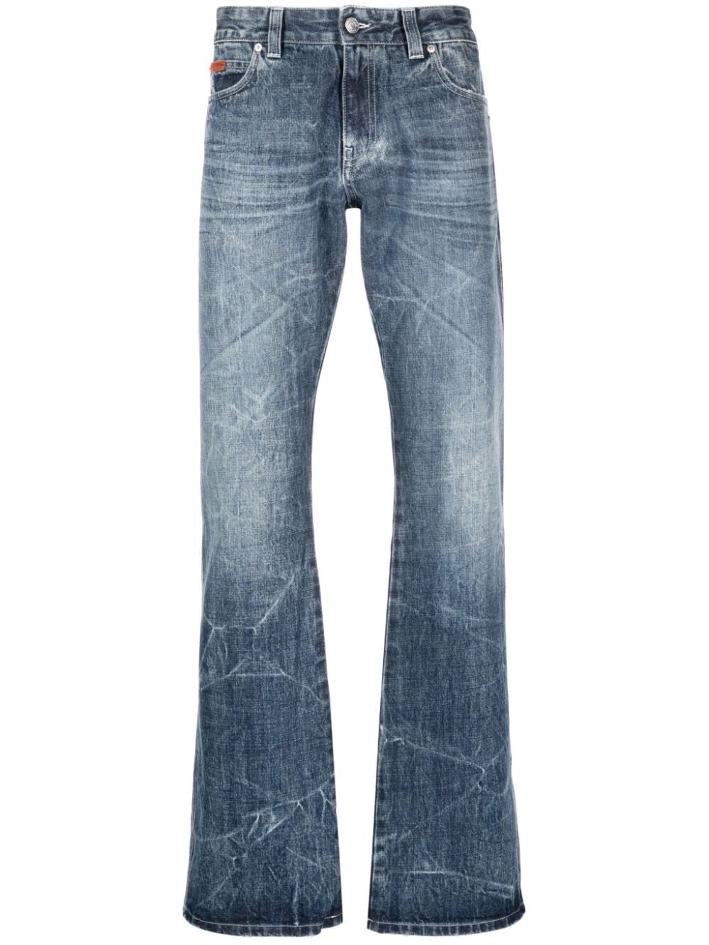 Martine Rose marble-effect bootcut jeans - Blue von Martine Rose