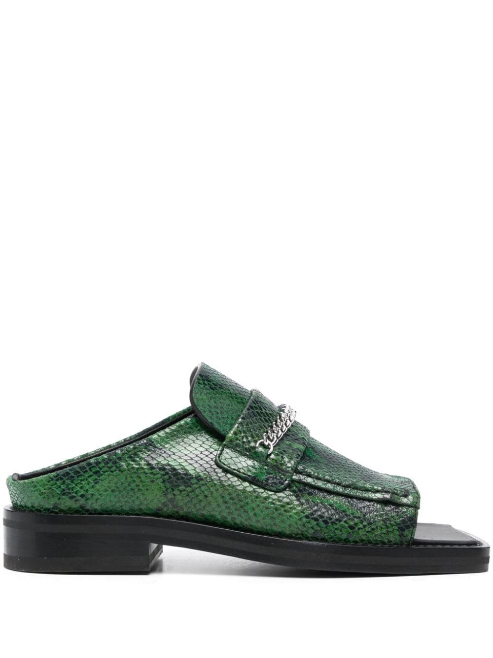 Martine Rose snakeskin-effect leather mules - Green von Martine Rose