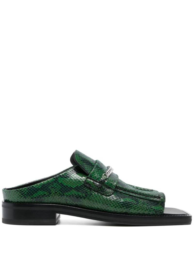 Martine Rose snakeskin-effect open mules - Green von Martine Rose