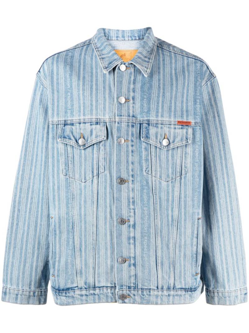 Martine Rose striped denim jacket - Blue von Martine Rose