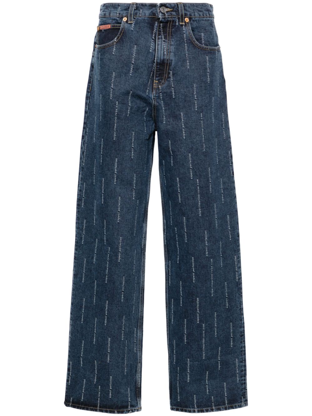 Martine Rose wide-leg logo-jacquard jeans - Blue von Martine Rose