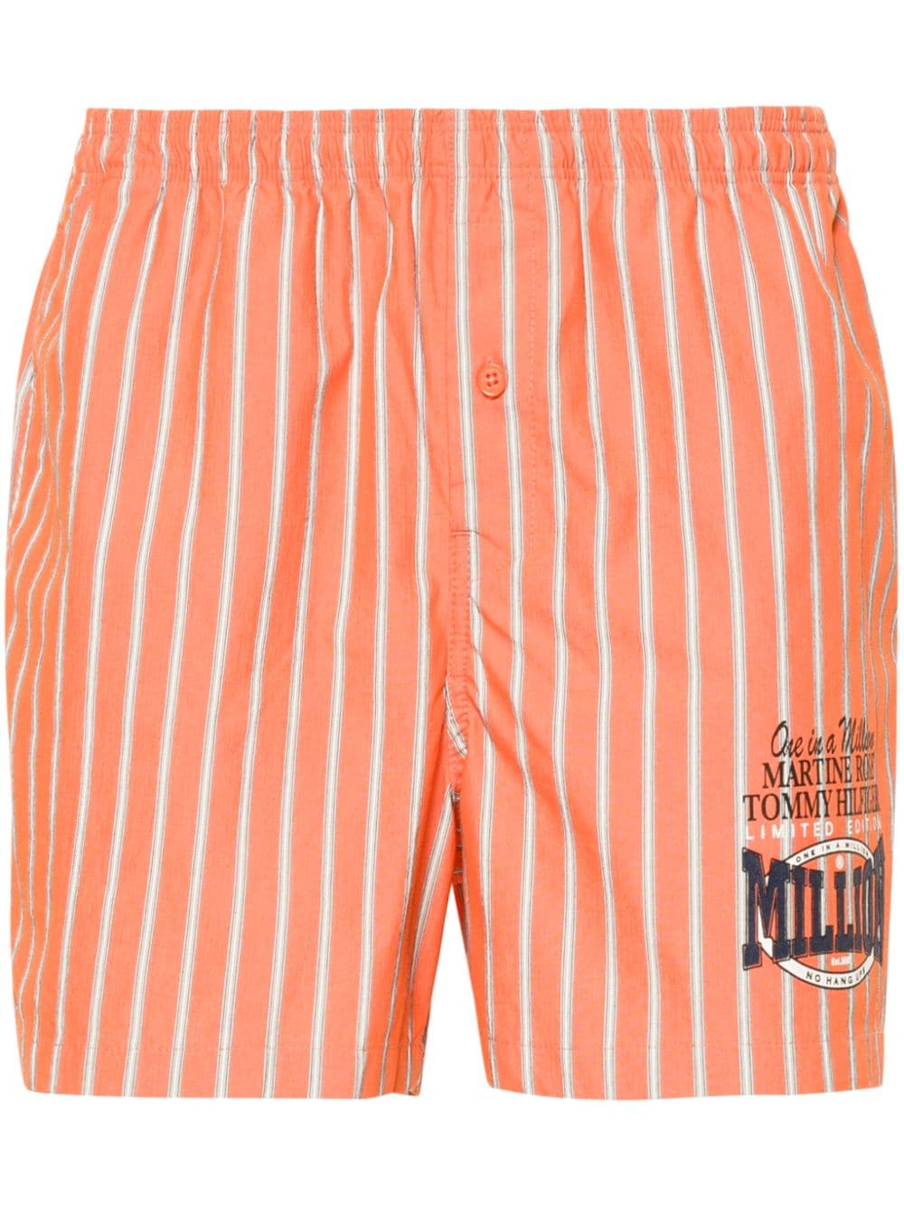 Martine Rose x Tommy Jeans logo-print striped shorts - Orange von Martine Rose