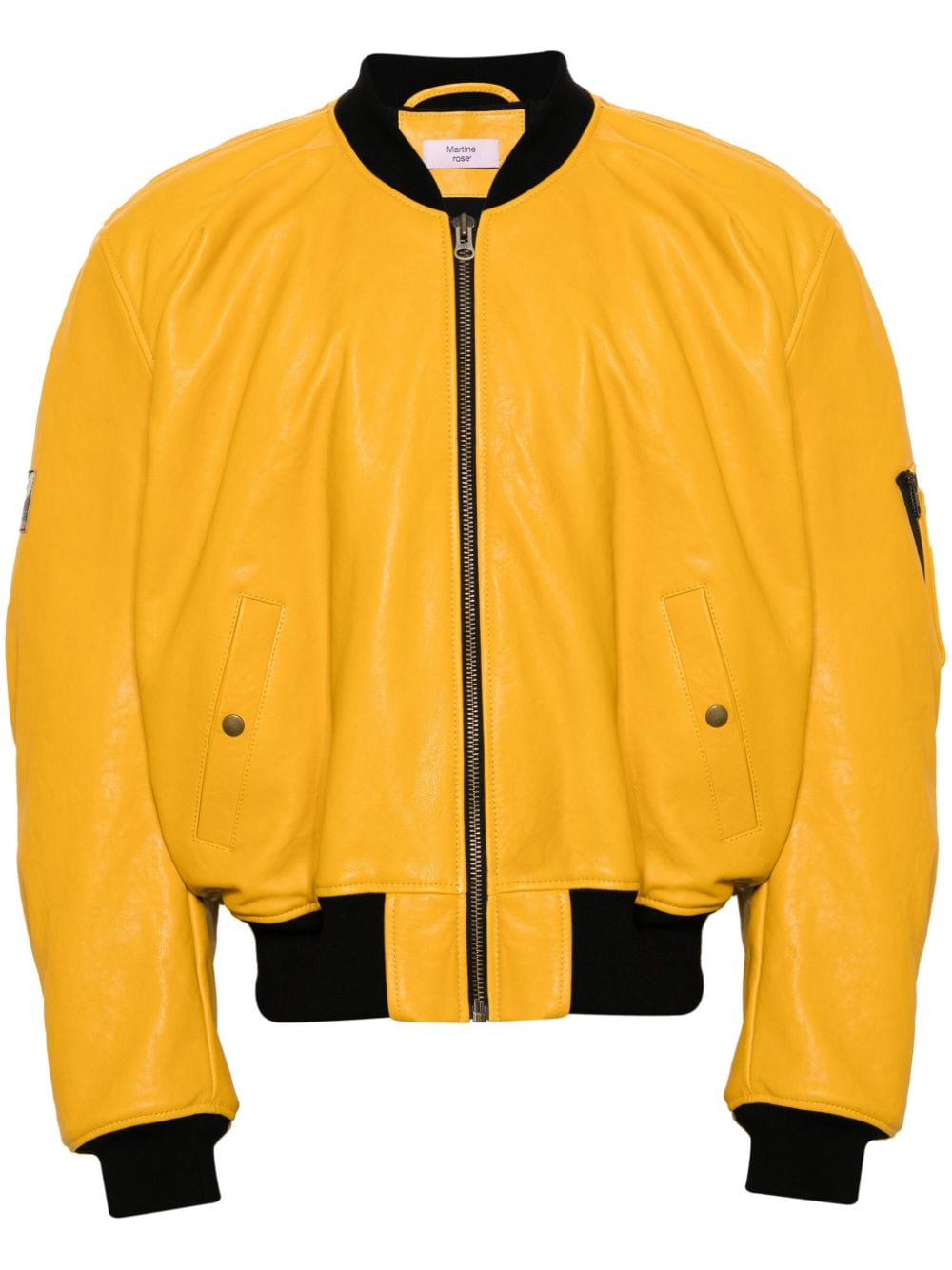 Martine Rose zip-up leather bomber jacket - Yellow von Martine Rose