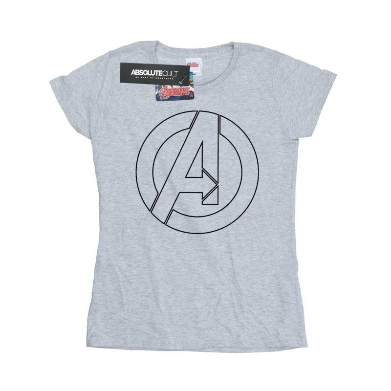 Tshirt Logo Damen Grau L von Marvel Avengers