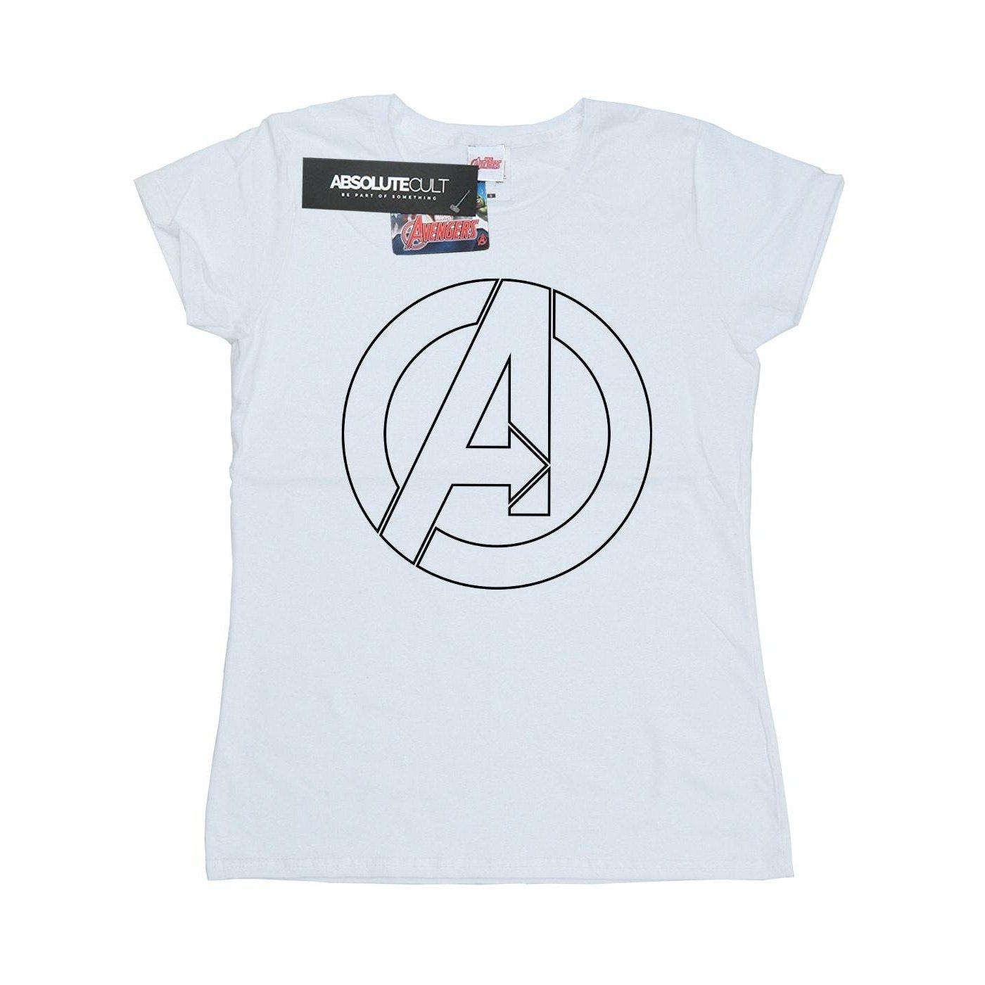 Tshirt Logo Damen Weiss M von Marvel Avengers