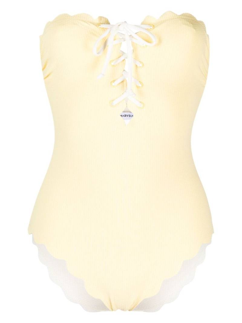 Marysia Chesapeake lace-up strapless swimsuit - Yellow von Marysia