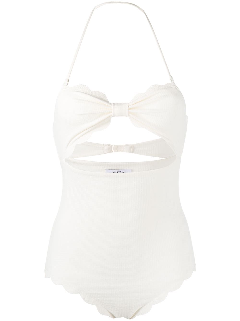 Marysia scalloped-edge one piece - White