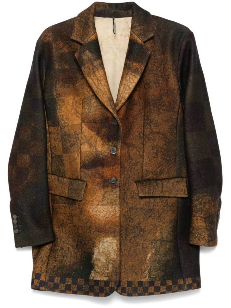 Masnada abstract-print coat - Brown von Masnada