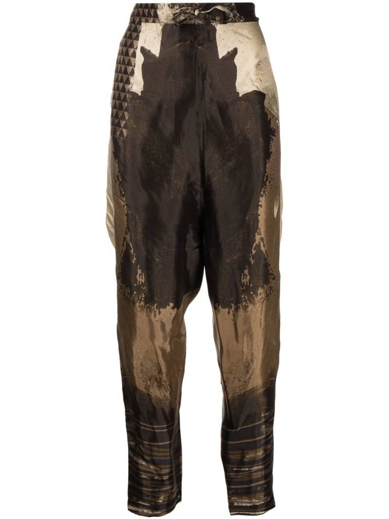 Masnada graphic-print trousers - Brown von Masnada