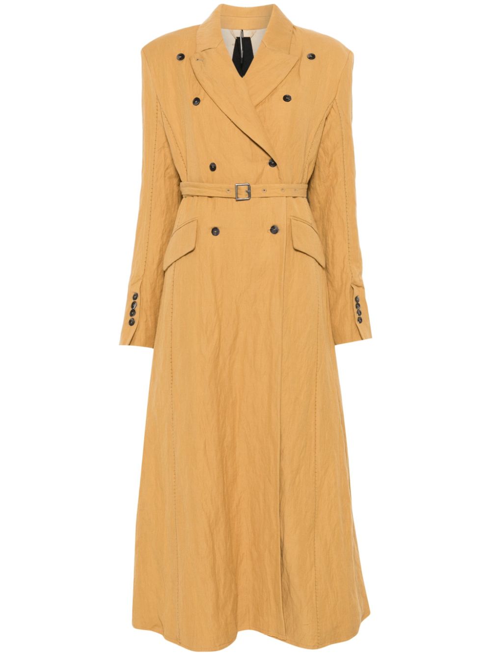 Masnada herringbone-pattern coat - Yellow von Masnada