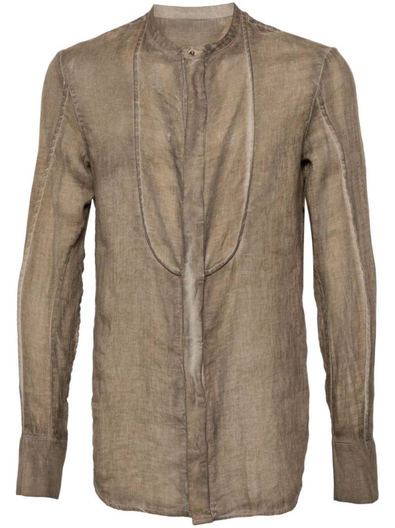 Masnada panelled linen shirt - Brown von Masnada