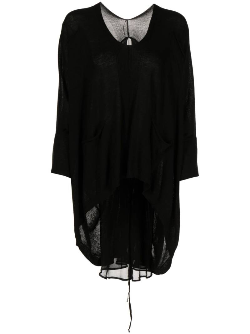 Masnada semi-sheer cotton tunic - Black von Masnada