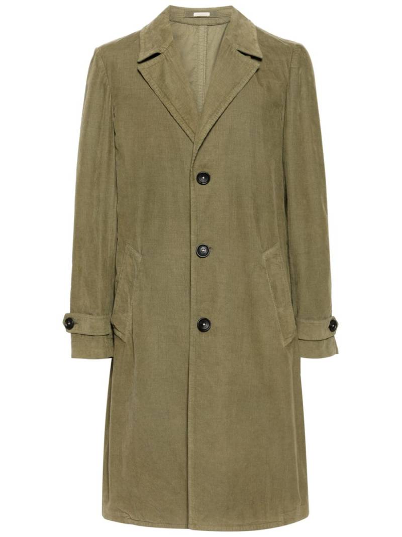 Massimo Alba corduroy single-breasted coat - Green von Massimo Alba