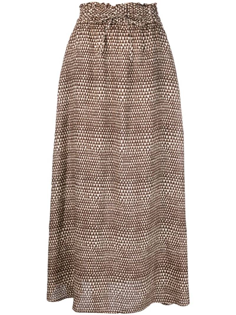 Massimo Alba graphic-print linen skirt - Neutrals von Massimo Alba