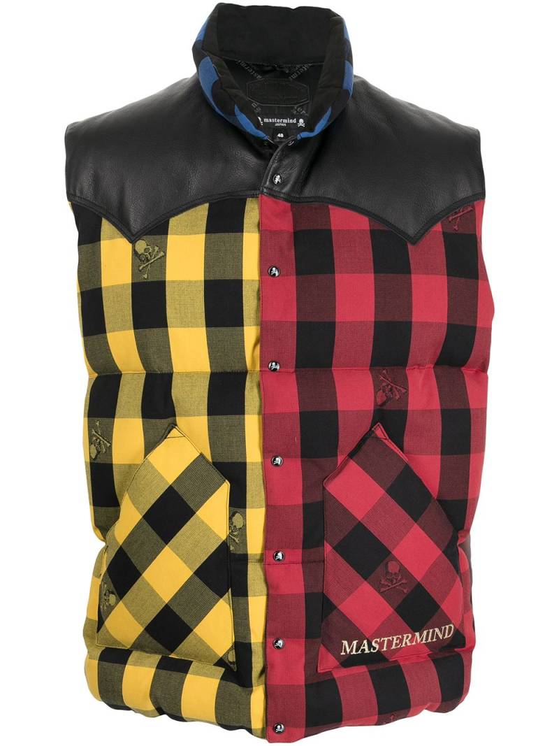 Mastermind Japan check-print padded gillet - Red von Mastermind Japan