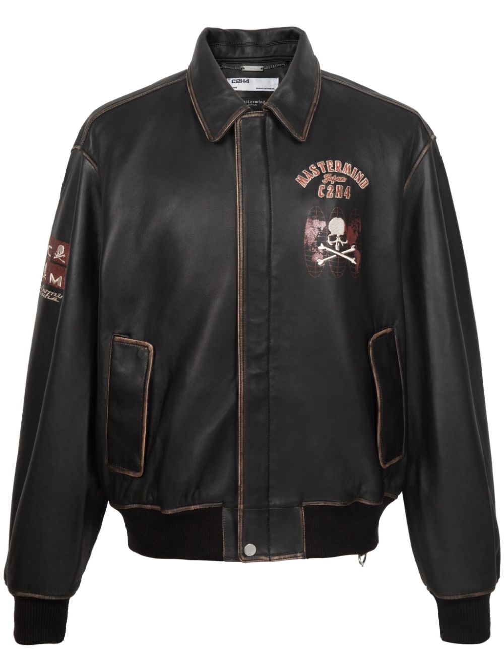 Mastermind Japan leather bomber jacket - Black von Mastermind Japan