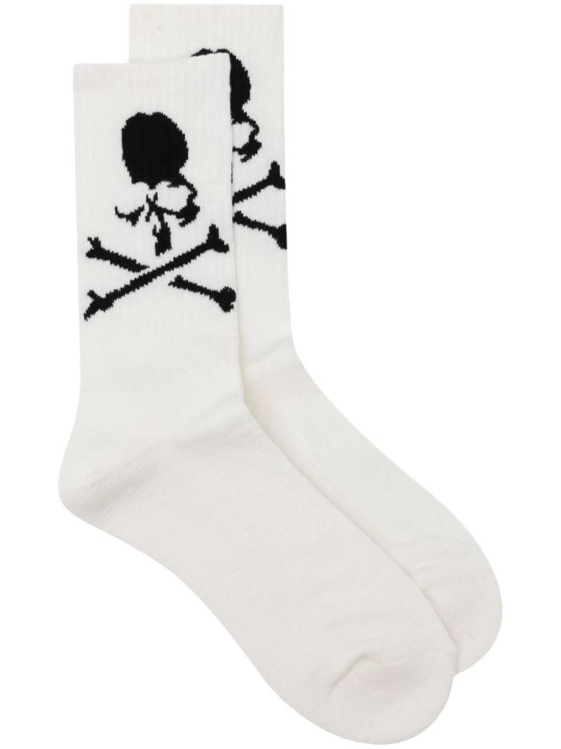 Mastermind Japan logo-jacquard ribbed-knit socks - White von Mastermind Japan