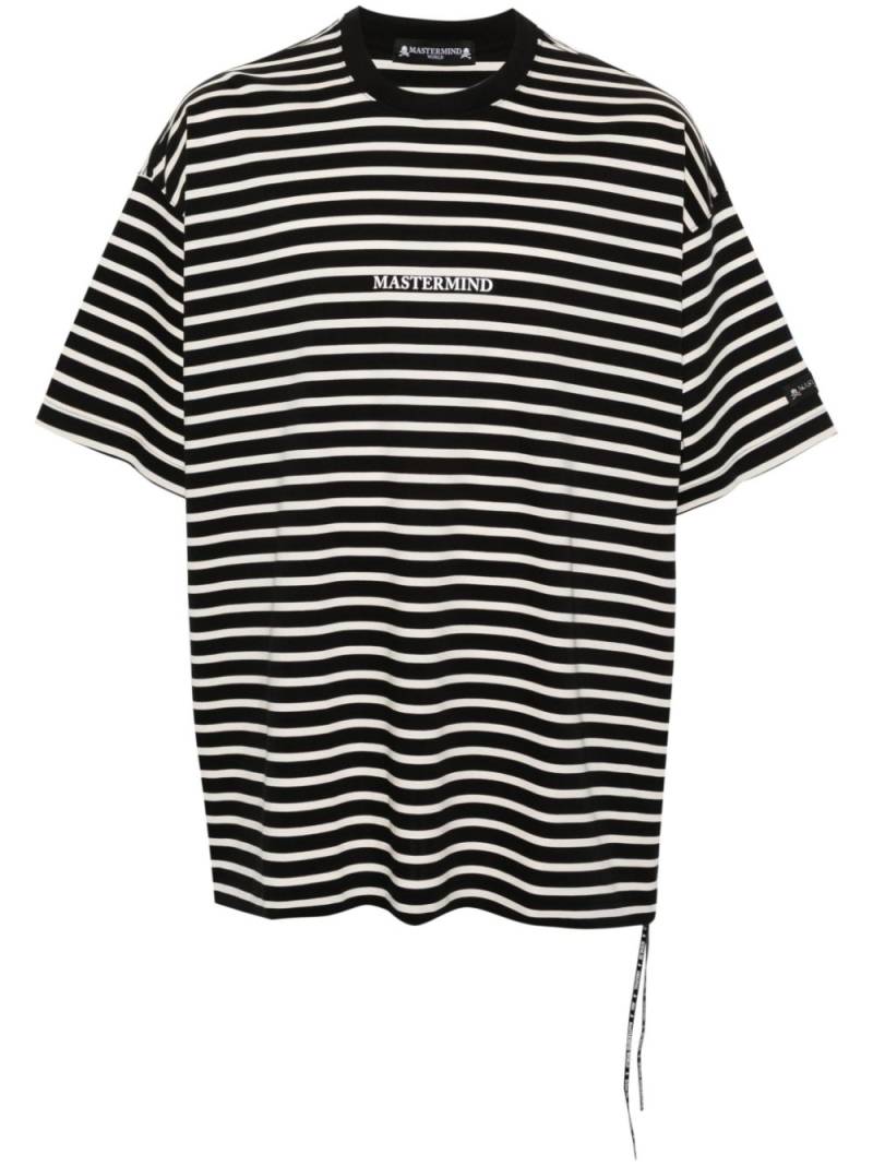 Mastermind Japan logo-print striped T-shirt - Black von Mastermind Japan