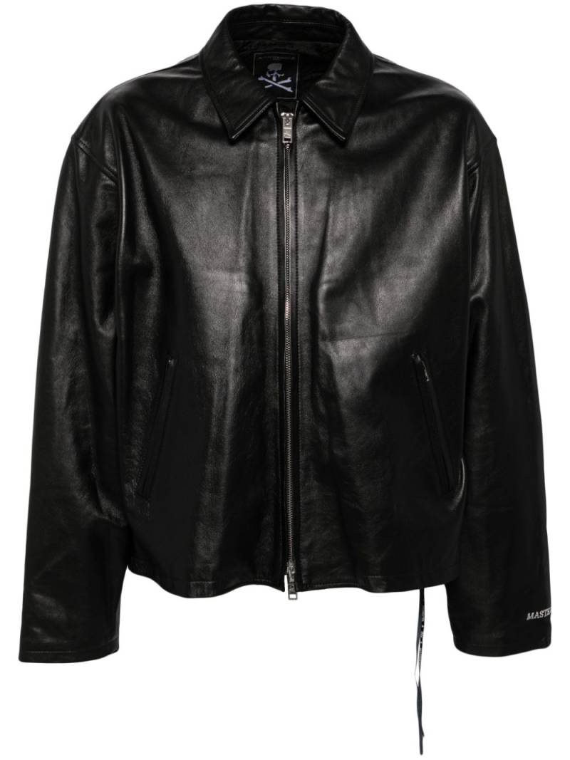 Mastermind World full-zip leather jacket - Black von Mastermind World