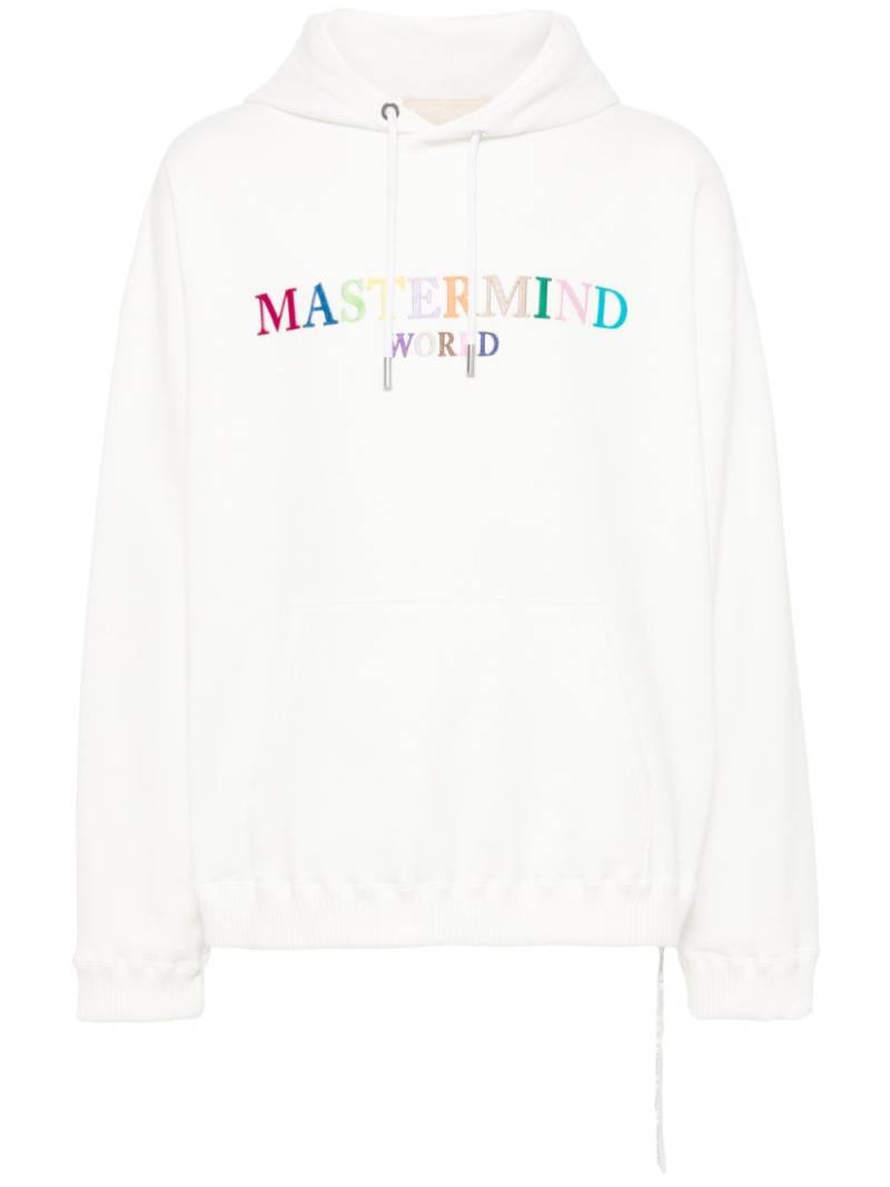 Mastermind World logo-embroidered cotton hoodie - White von Mastermind World