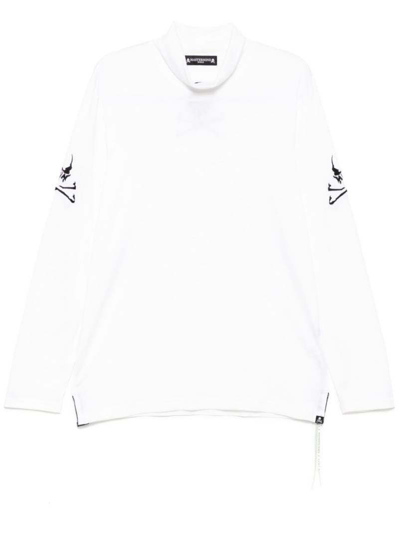 Mastermind World logo embroidery long-sleeves T-shirt - White von Mastermind World