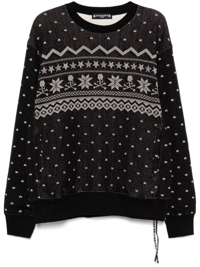 Mastermind World patterned sweatshirt - Black von Mastermind World