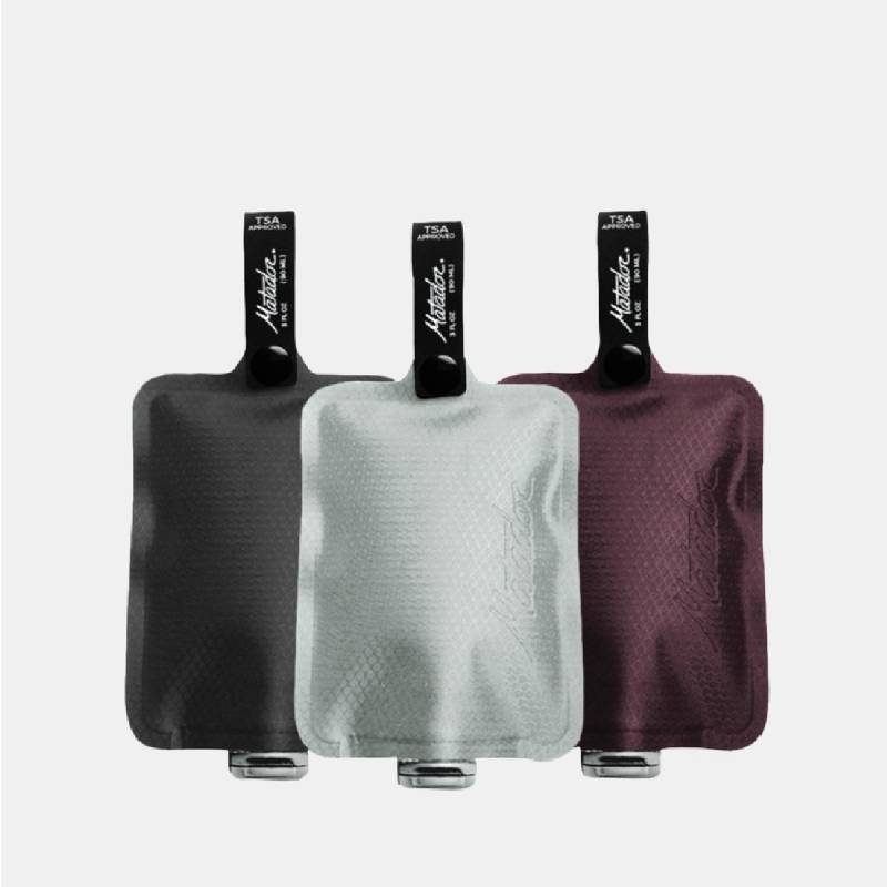 FlatPak - Toiletry Bottles, Charcoal / Arctic / Garnet von Matador