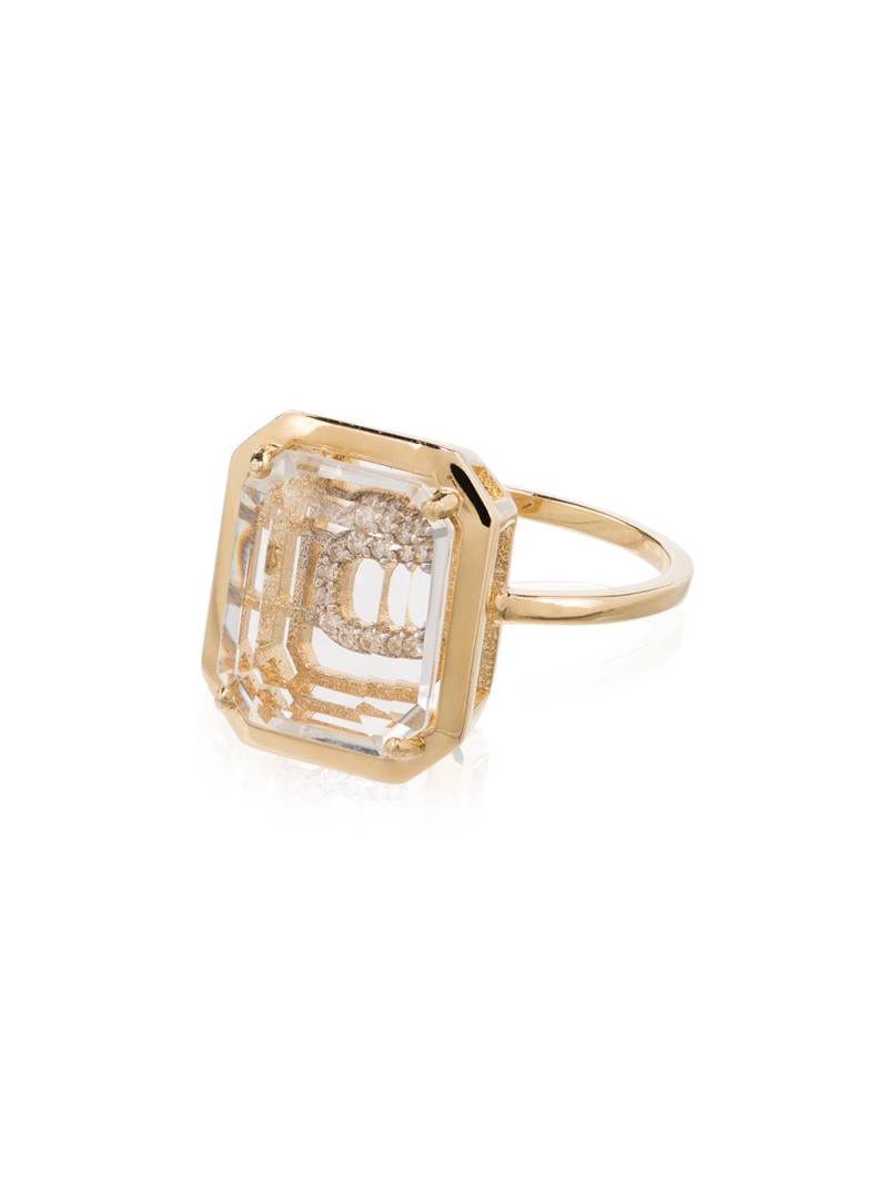 Mateo 14kt gold C initial ring von Mateo