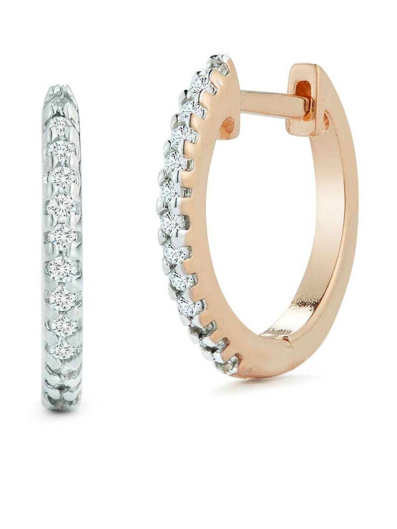 Mateo 14kt rose gold 12mm diamond huggies - Pink von Mateo