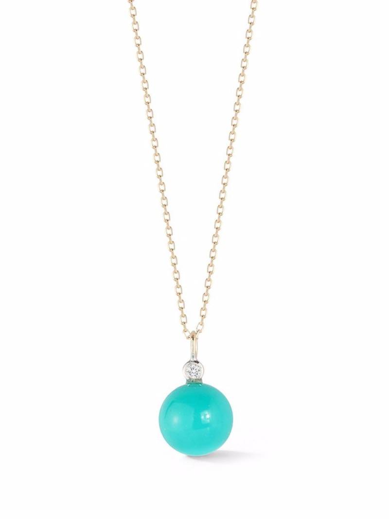 Mateo 14kt yellow gold Dot turquoise and diamond necklace - Silver von Mateo