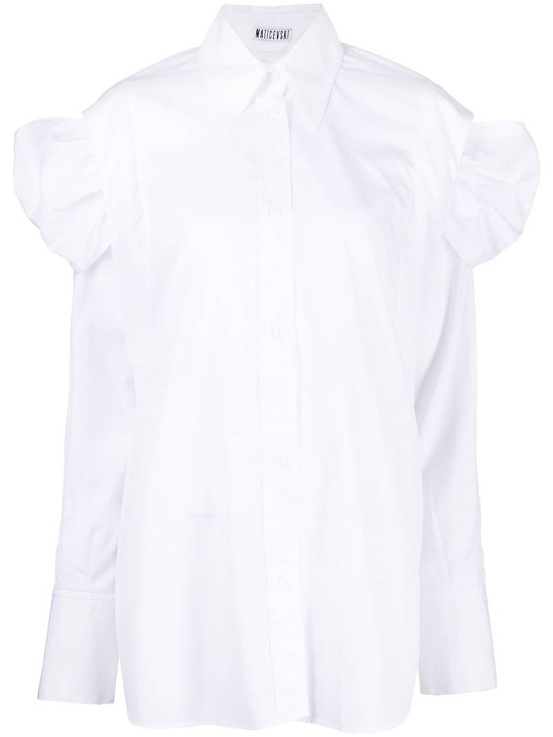 Maticevski ruched oversized shirt - White von Maticevski