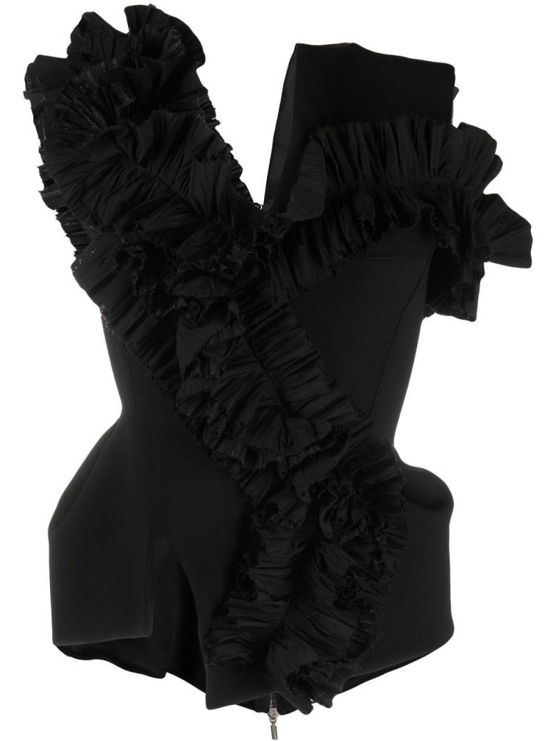 Maticevski ruffled-trim sleeveless top - Black von Maticevski