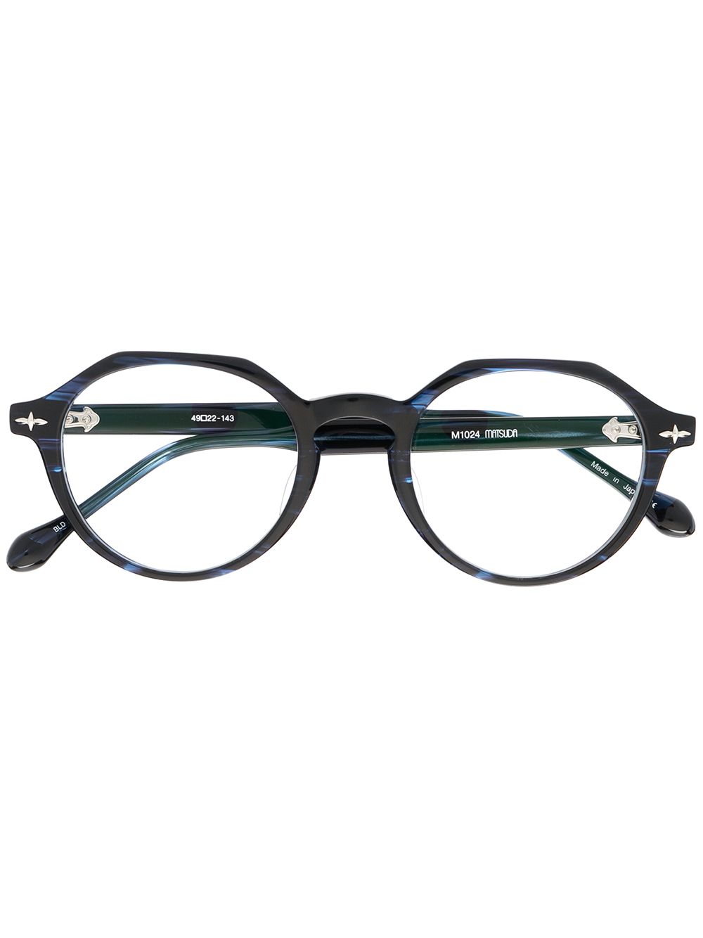 Matsuda polished round-frame glasses - Blue von Matsuda