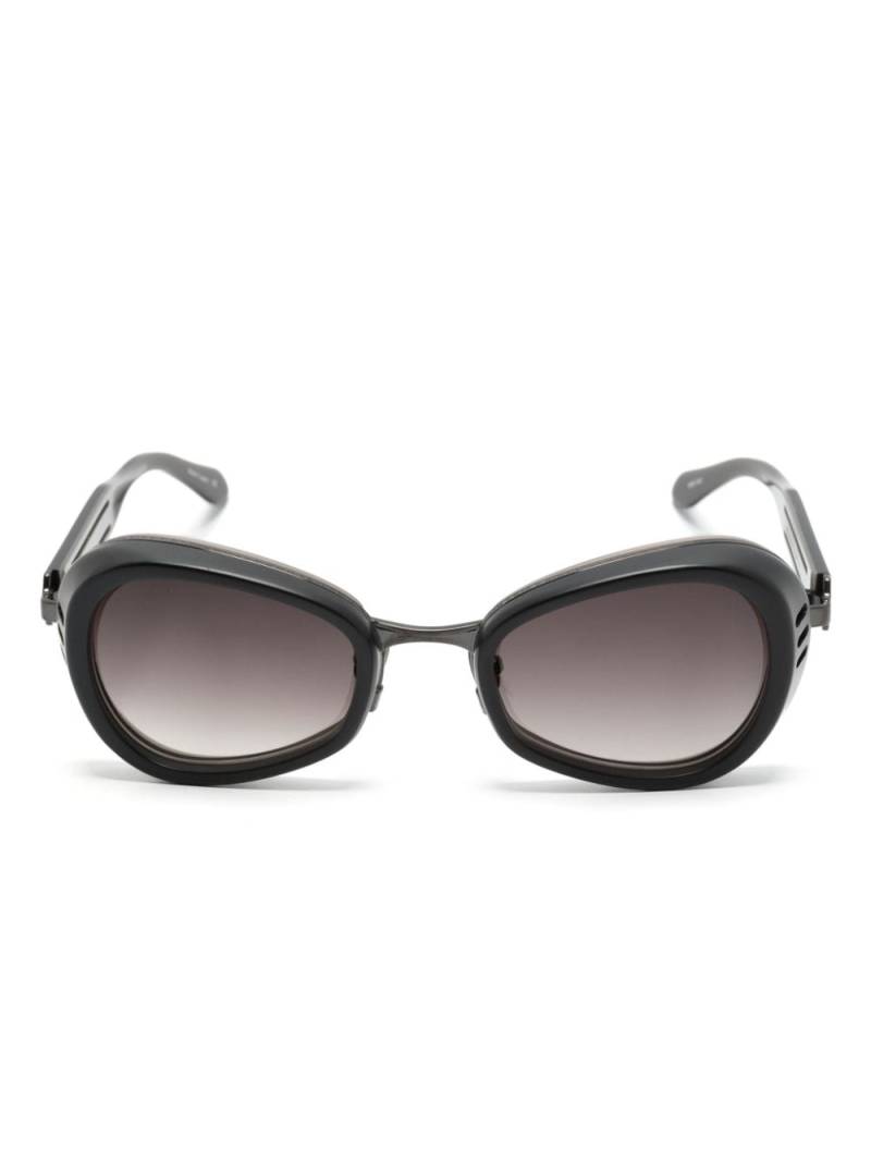 Matsuda side-vents oval-frame sunglasses - Black von Matsuda