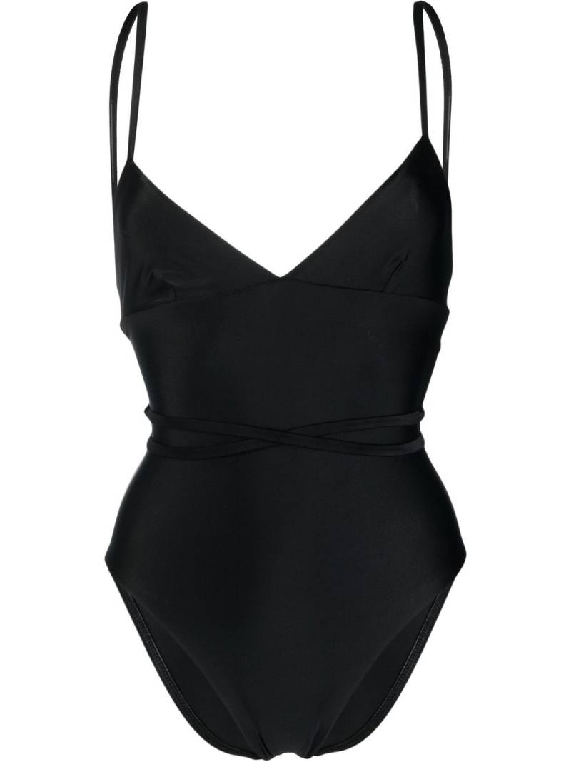 Matteau tie-fastening V-neck one-piece - Black von Matteau