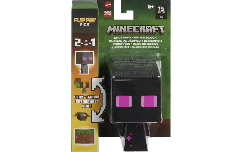 Mattel® Spielfigur »Minecraft Flippin Fig. Enderman + Grass 45421 cm« von Mattel®