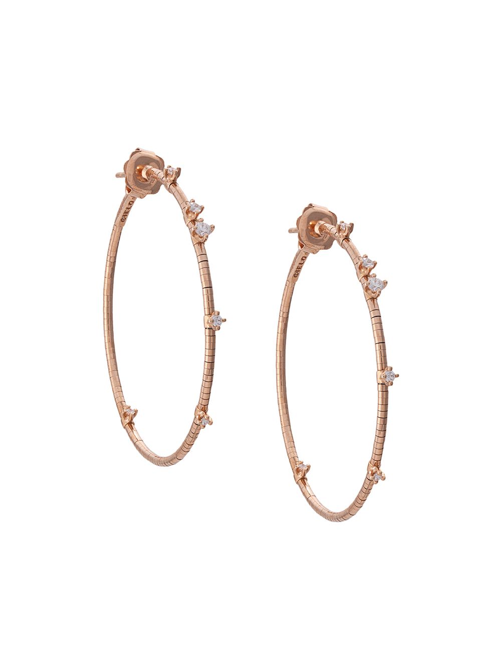 Mattia Cielo 18kt rose gold diamond hoop earrings - Pink von Mattia Cielo