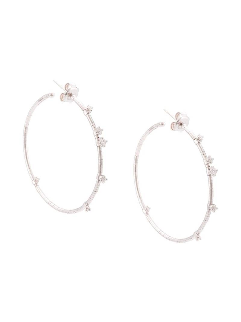 Mattia Cielo 18kt white gold embellished hoop earrings - Silver von Mattia Cielo