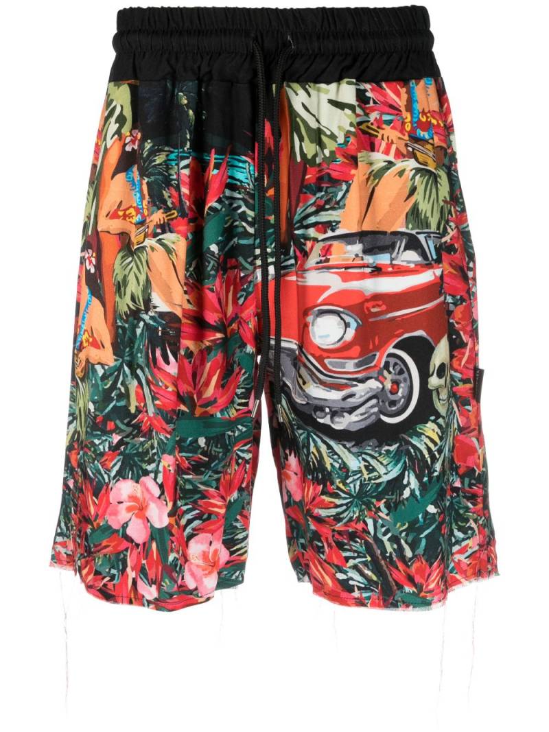 Mauna Kea graphic-print drawstring deck shorts - Black von Mauna Kea