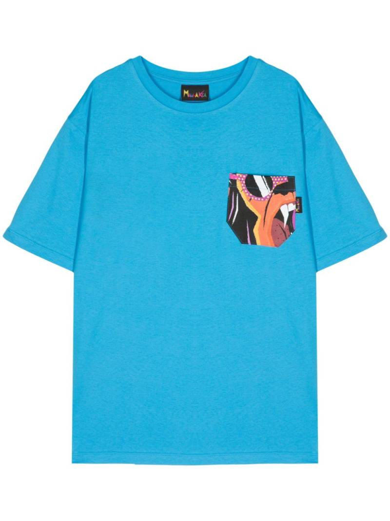 Mauna Kea Screaming Monkey cotton T-shirt - Blue von Mauna Kea