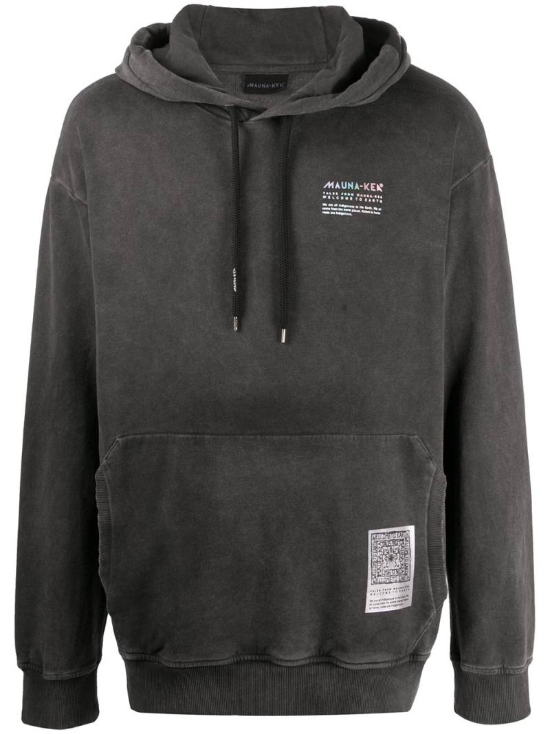 Mauna Kea pigment-dyed logo print hoodie - Grey von Mauna Kea