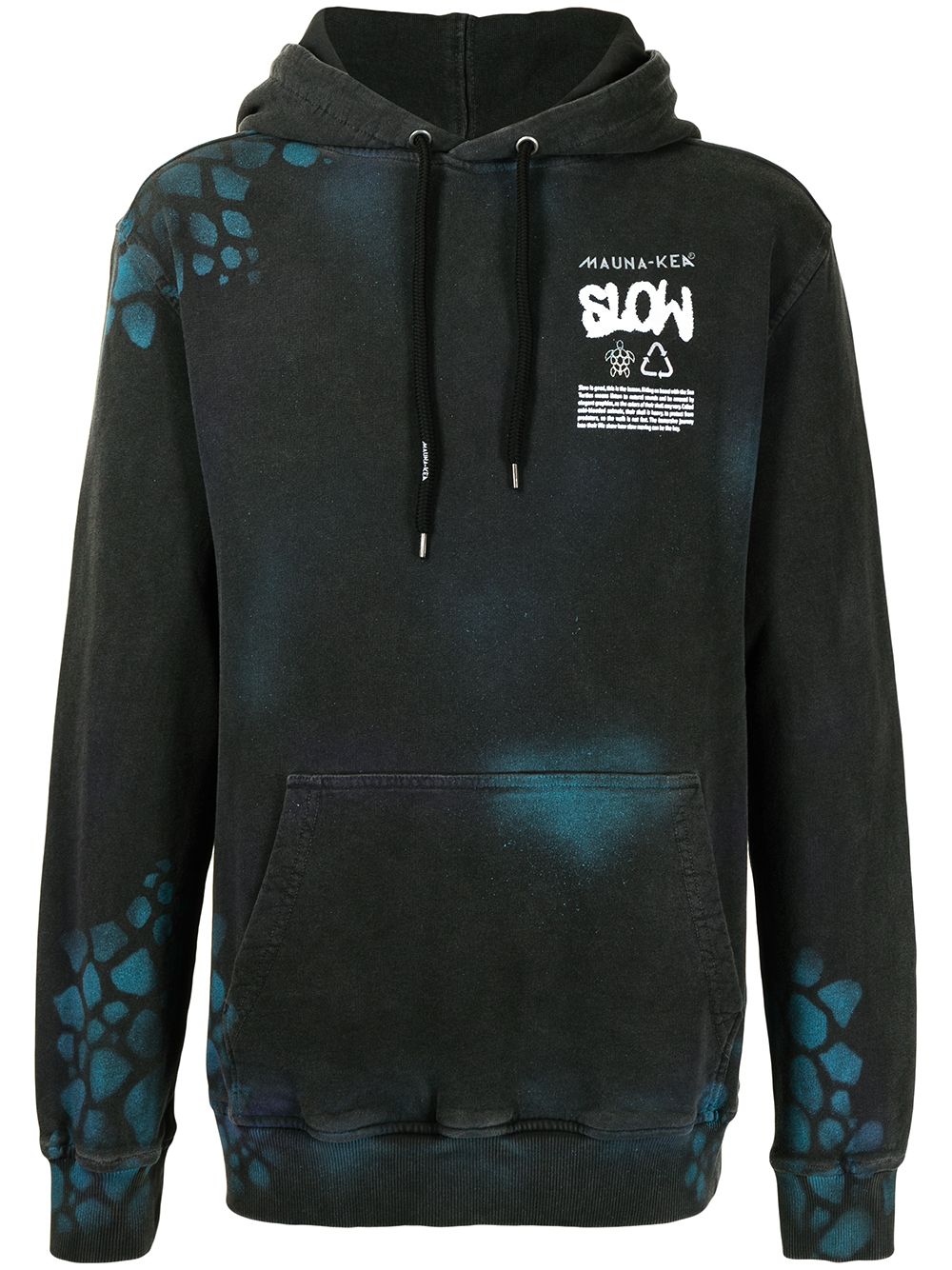 Mauna Kea spray turtle print hoodie - Black von Mauna Kea