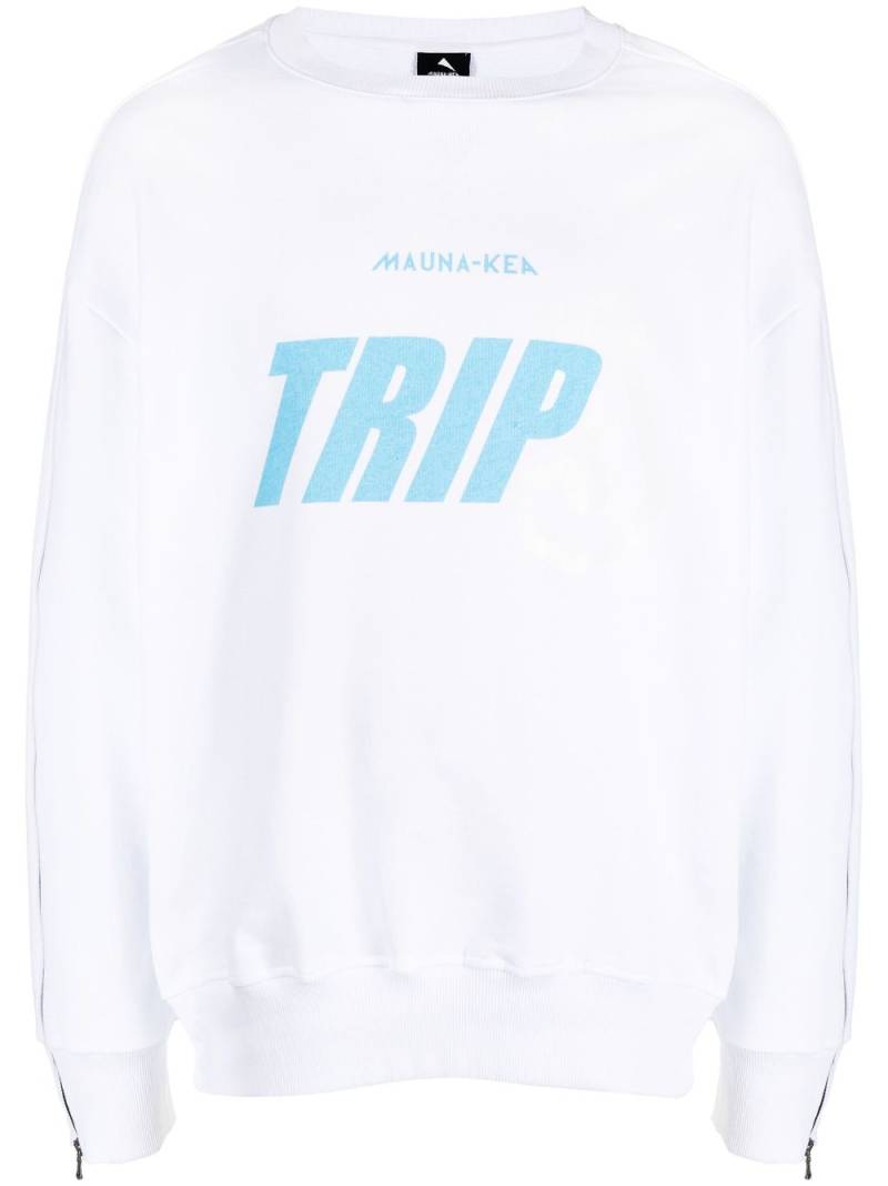 Mauna Kea x Triple J logo-print zip-sleeve sweatshirt - White von Mauna Kea